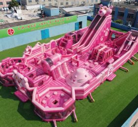 GF3-1092 Parque Inflável Tema Pantera Cor-de-Rosa