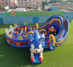 GF3-1177 Cidade Divertida Inflável com Tema Sonic