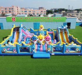 GF3-1187 Cidade Divertida Inflável com Tema Baby Shark