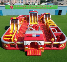 GF3-1332 Parque Inflável com Tema de Caminhão de Bombeiros