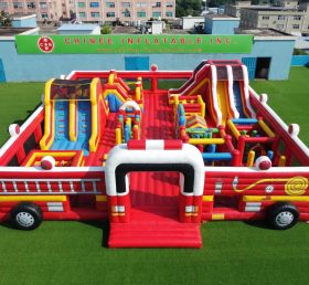 GF3-1333 Parque Inflável com Tema de Caminhão de Bombeiros