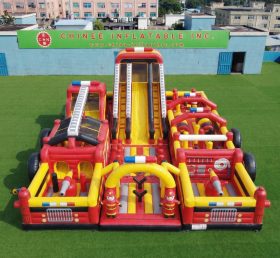 GF3-750 Playground Inflável com Tema de Caminhão de Bombeiros