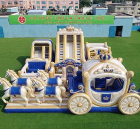 GF3-758 Playground Inflável com Tema de Carruagem de Cavalo