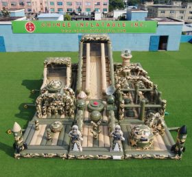 GF3-761 Playground Inflável com Tema Estilo Militar