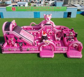 GF3-813 Parque Infantil Inflável Tema Pantera Cor-de-Rosa