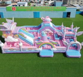GF3-832 Playground Inflável com Tema de Unicórnio