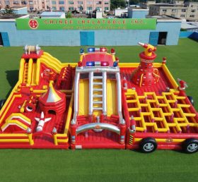 GF3-906 Parque Inflável com Tema de Caminhão de Bombeiros