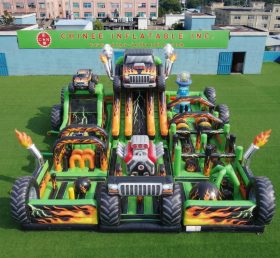 GF3-965 Playground Inflável com Tema de Caminhões Monstro