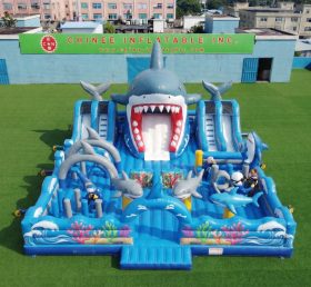 GF3-976 Playground Inflável com Tema de Tubarão