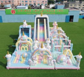 GF3-990 Playground Inflável com Tema de Unicórnio