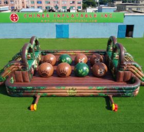 T11-4751A Curso de Obstáculos de Bolas Gigantes Duplas Inflável com Tema Boonie Bears