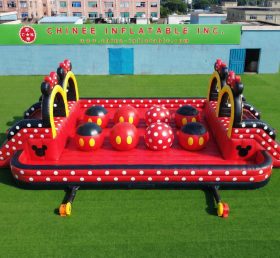T11-4751L Tema Mickey Minnie Obstáculo de Bolas Gigantes Duplo Inflável Wipeout