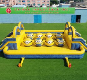T11-4751M Curso de Obstáculos Inflável de Bolas Gigantes Duplas Tema Minions
