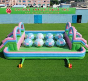 T11-4751R Curso de Obstáculos de Bolas Gigantes Duplas Inflável Tema Peppa Pig