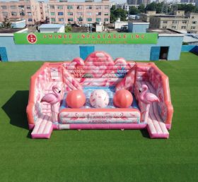 T11-4750C Curso de Obstáculos Inflável com Bolas Gigantes Tema Flamingo