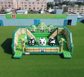 T11-4750I Curso de Obstáculos de Bolas Gigantes Infláveis com Tema de Panda