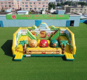 T11-4750T Curso de Obstáculos Inflável de Bolas Gigantes com Tema do Winnie The Pooh