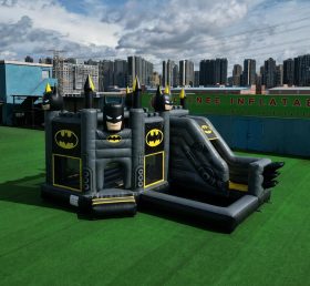 T2-8775 Castelo Insuflável Temático do Batman com Escorrega e Piscina