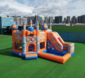 T2-8780 Castelo Inflável Tema Blippi Wonders com Escorrega e Piscina