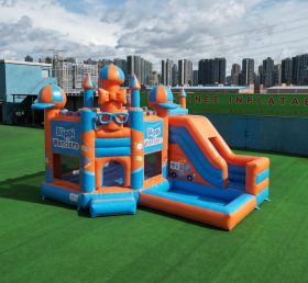 T2-8781 Castelo Insuflável Tema Blippi Wonders com Escorrega e Piscina