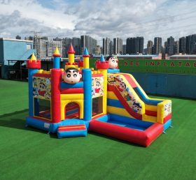 T2-8789 Castelo Insuflável Temático Crayon Shin-chan com Escorrega e Piscina