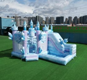 T2-8795 Castelo Insuflável Tema Frozen com Escorrega e Piscina