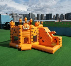 T2-8796 Castelo Insuflável Temático do Garfield com Escorrega e Piscina