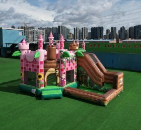 T2-8805 Castelo Insuflável Temático Masha e o Urso com Escorrega e Piscina