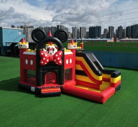 T2-8806 Castelo Insuflável Temático do Mickey & Minnie com Escorrega e Piscina