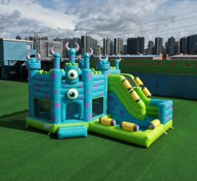 T2-8811 Castelo Insuflável Tema Monstros S.A. com Escorrega e Piscina