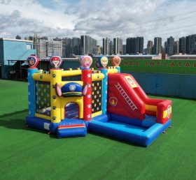 T2-8819 Castelo Insuflável com Tema Patrulha Pata com Escorrega e Piscina