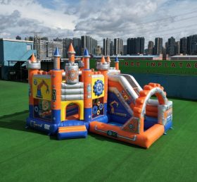 T2-8827 Castelo Insuflável Temático Rusty Rivets com Escorrega e Piscina