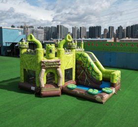 T2-8831 Castelo Inflável Temático do Shrek com Escorrega e Piscina