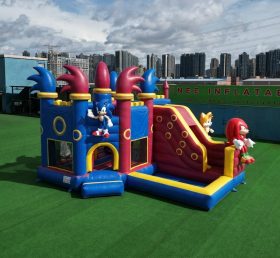 T2-8834 Castelo Pula-Pula Tema Sonic com Escorrega e Piscina
