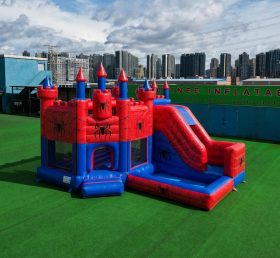 T2-8836 Castelo Insuflável Temático do Homem-Aranha com Escorrega e Piscina