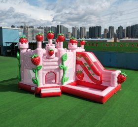 T2-8839 Castelo Insuflável com Tema Moranguinho com Escorrega e Piscina