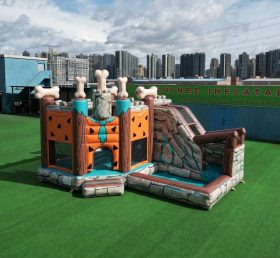 T2-8844 Castelo Insuflável dos Flintstones com Escorrega e Piscina