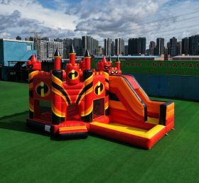 T2-8845 Castelo Insuflável dos Incríveis com Escorrega e Piscina