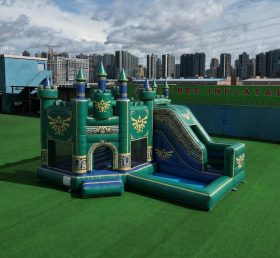 T2-8846 Castelo Inflável Tema The Legend Of Zelda com Escorrega e Piscina