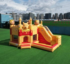 T2-8857 Castelo Insuflável do Winnie The Pooh com Escorrega e Piscina
