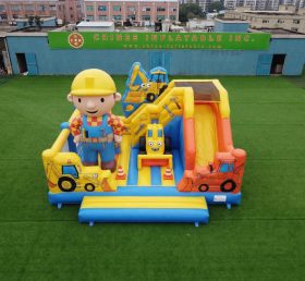 T2-8868 Castelo Insuflável com Escorrega Tema Bob o Construtor
