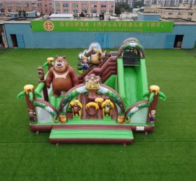 T2-8869 Castelo Inflável dos Ursos Boonie com Escorrega