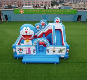 T2-8875 Castelo Insuflável Temático do Doraemon com Escorrega
