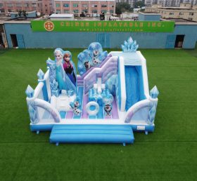 T2-8878 Castelo Inflável com Escorregador Tema Frozen