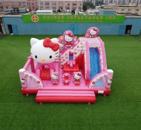 T2-8881 Castelo Insuflável com Escorrega Tema Hello Kitty