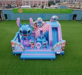 T2-8884 Castelo Insuflável com Escorrega Tema Lilo & Stitch