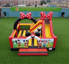 T2-8887 Castelo Inflável Temático do Mickey & Minnie com Escorrega