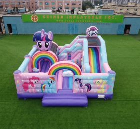 T2-8891 Castelo Inflável com Escorregador Tema My Little Pony