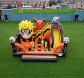 T2-8892 Castelo Inflável Temático de Naruto com Escorregador