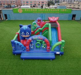 T2-8898 Castelo Inflável com Escorrega Tema PJ Masks